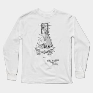 Space Capsule Vintage Patent Hand Drawing Long Sleeve T-Shirt